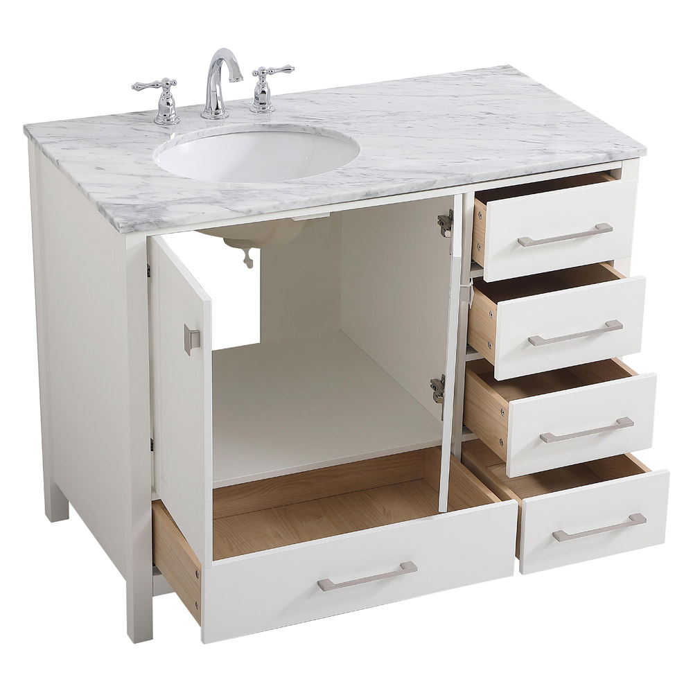 Elegant Bathroom Vanity - White, L 42" (VF18942WH)