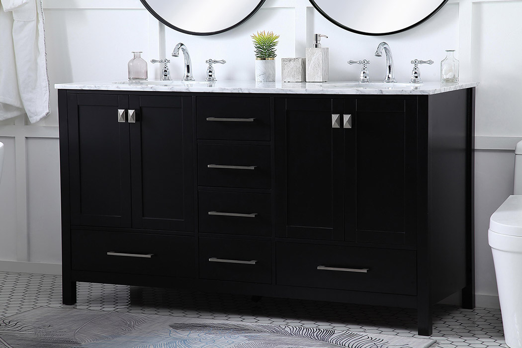 Elegant Bathroom Vanity - Black, L 60" (VF18960DBK)