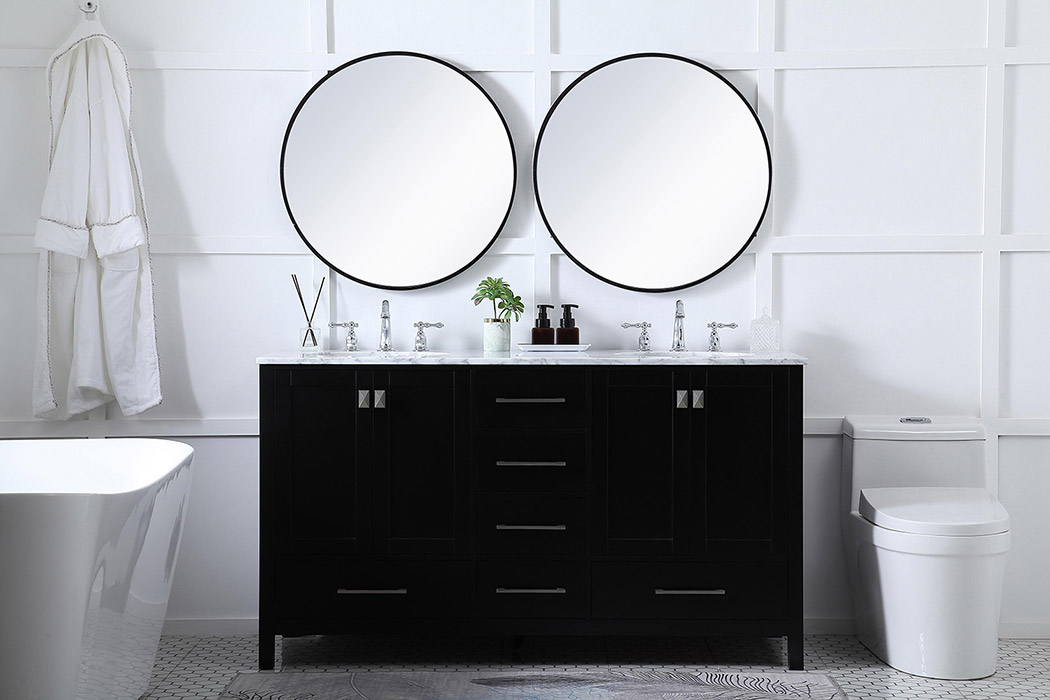 Elegant Bathroom Vanity - Black, L 60" (VF18960DBK)