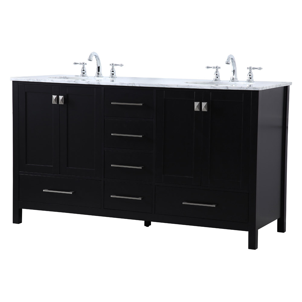 Elegant Bathroom Vanity - Black, L 60" (VF18960DBK)