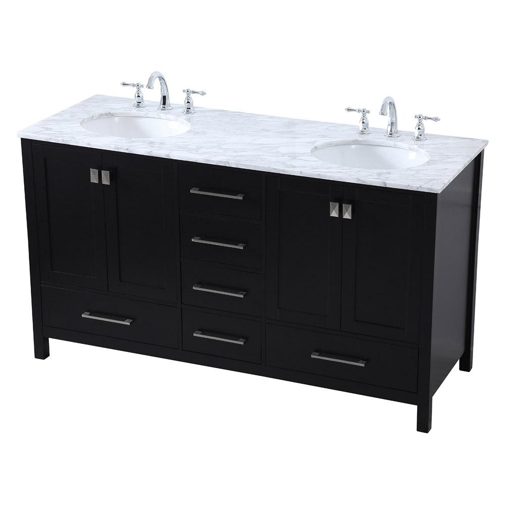 Elegant Bathroom Vanity - Black, L 60" (VF18960DBK)