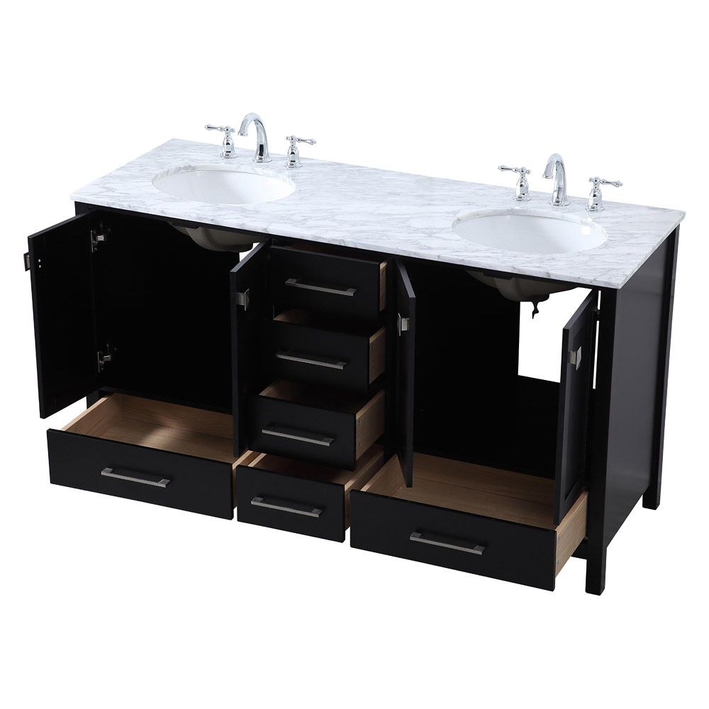 Elegant Bathroom Vanity - Black, L 60" (VF18960DBK)