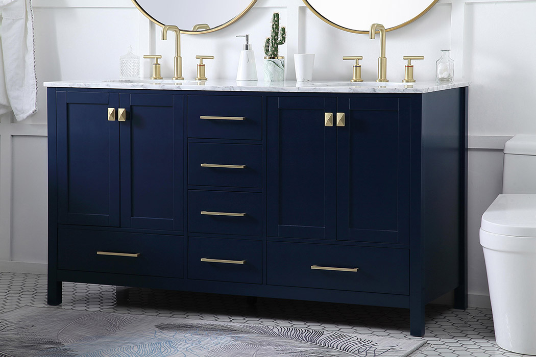 Elegant Bathroom Vanity - Blue, L 60" (VF18960DBL)