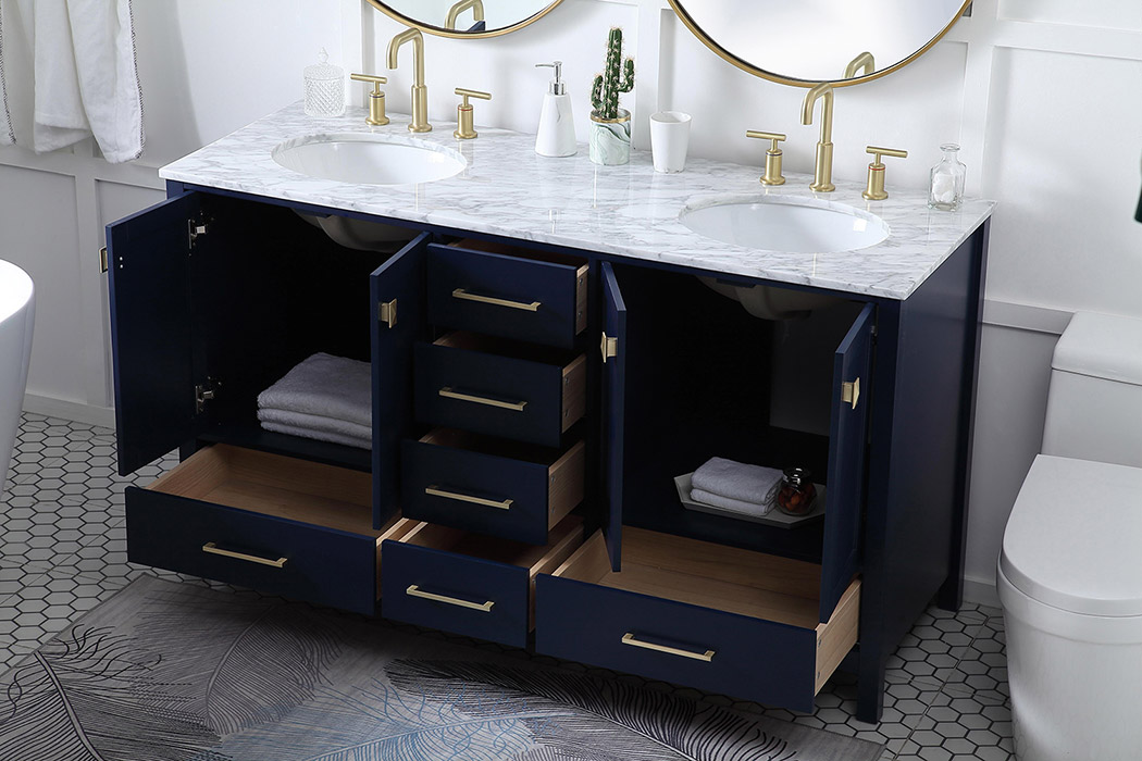 Elegant Bathroom Vanity - Blue, L 60" (VF18960DBL)