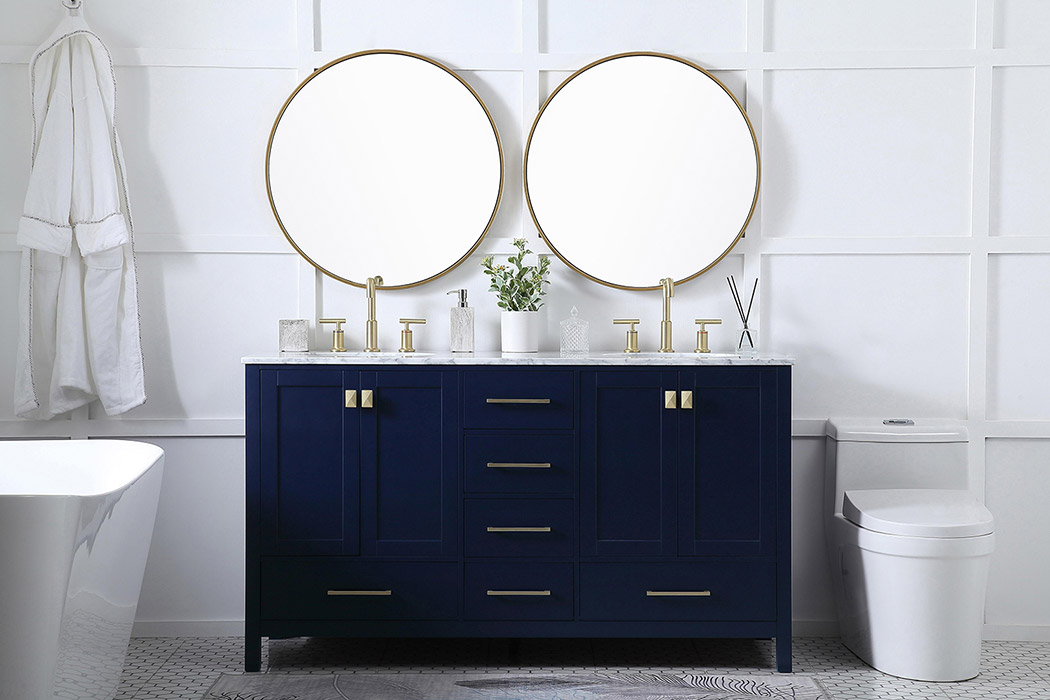 Elegant Bathroom Vanity - Blue, L 60" (VF18960DBL)