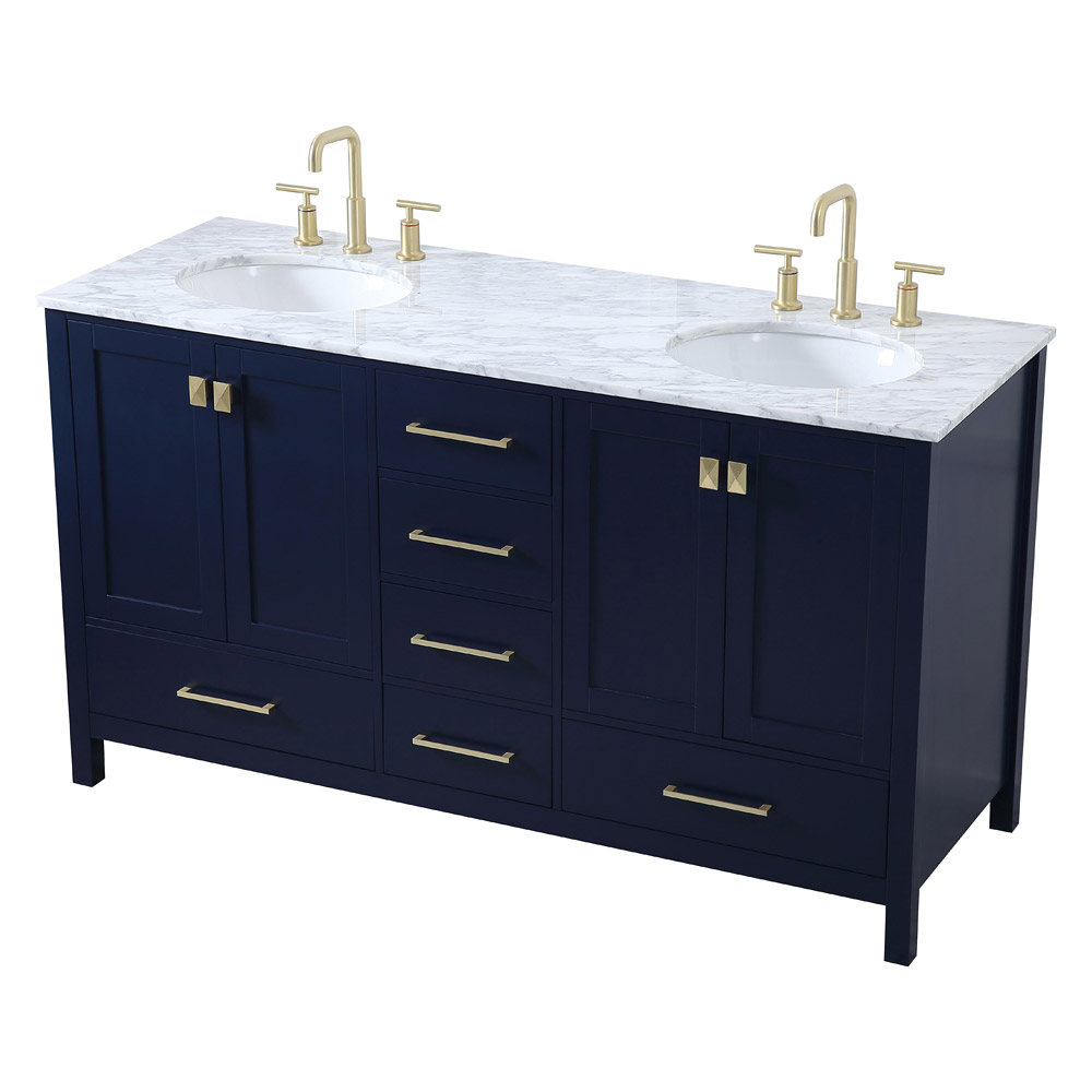 Elegant Bathroom Vanity - Blue, L 60" (VF18960DBL)