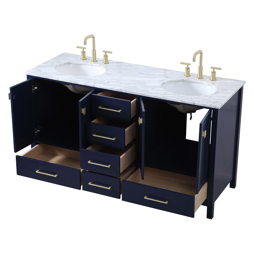 Elegant Bathroom Vanity - Blue, L 60" (VF18960DBL)