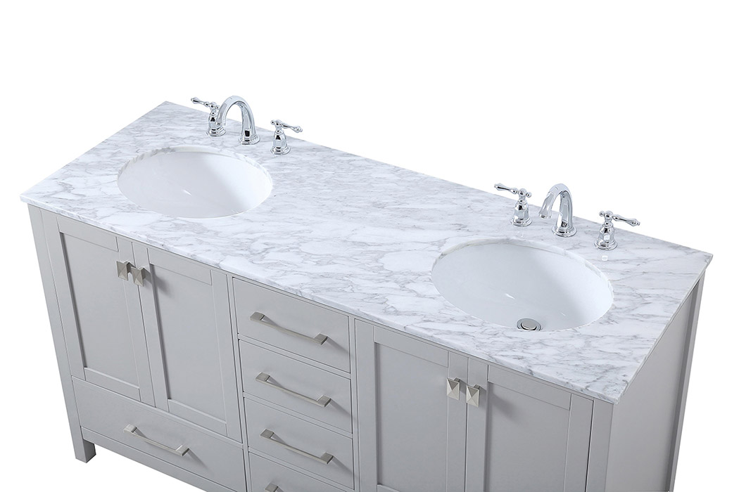 Elegant Bathroom Vanity - Gray, L 60" (VF18960DGR)