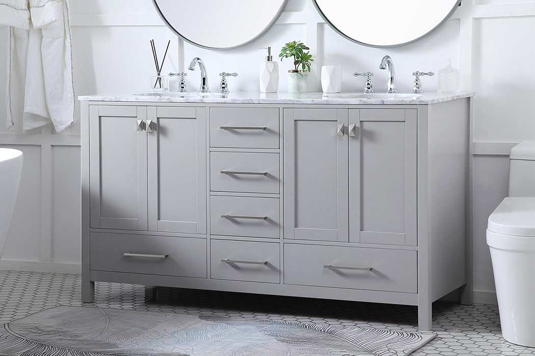 Elegant Bathroom Vanity - Gray, L 60" (VF18960DGR)