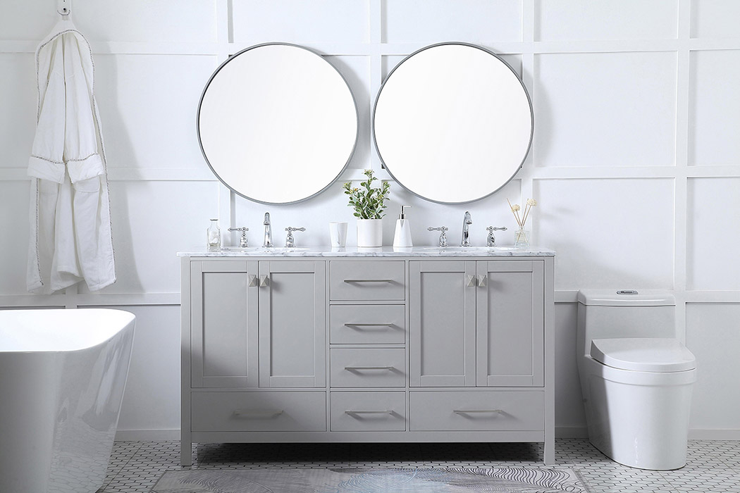 Elegant Bathroom Vanity - Gray, L 60" (VF18960DGR)