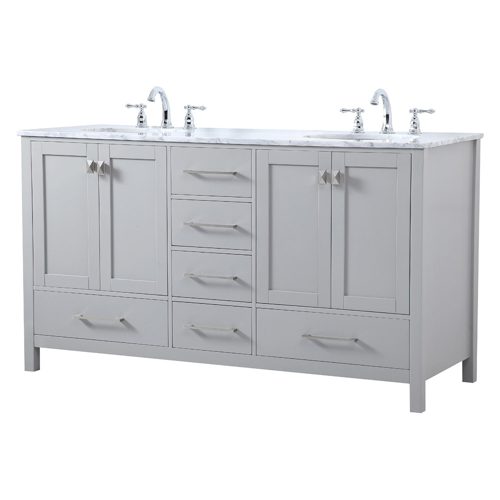 Elegant Bathroom Vanity - Gray, L 60" (VF18960DGR)