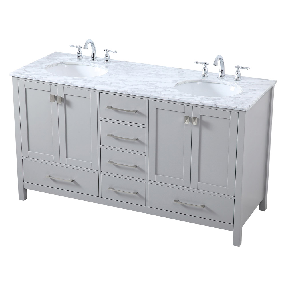 Elegant Bathroom Vanity - Gray, L 60" (VF18960DGR)