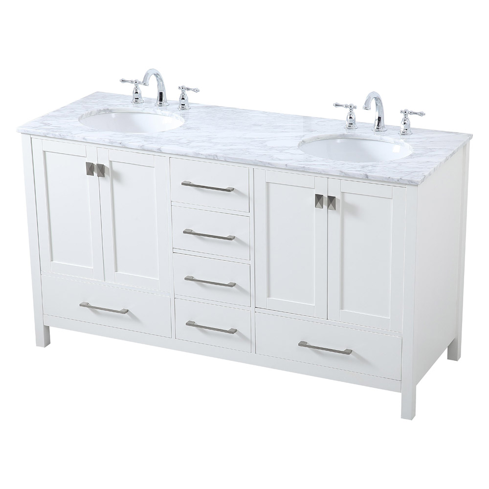 Elegant Bathroom Vanity - White, L 60" (VF18960DWH)