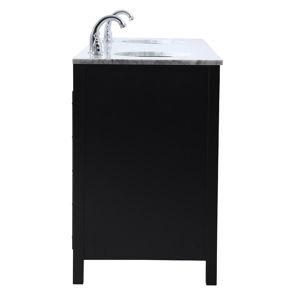 Elegant Bathroom Vanity - Black, L 72" (VF18972DBK)