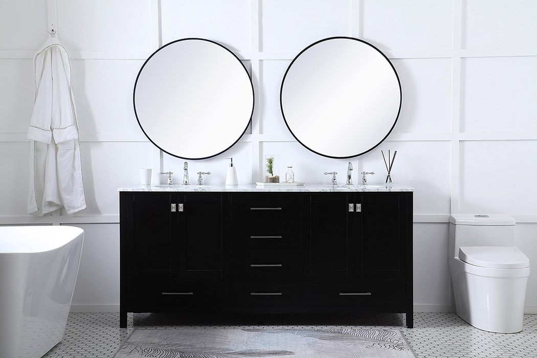 Elegant Bathroom Vanity - Black, L 72" (VF18972DBK)