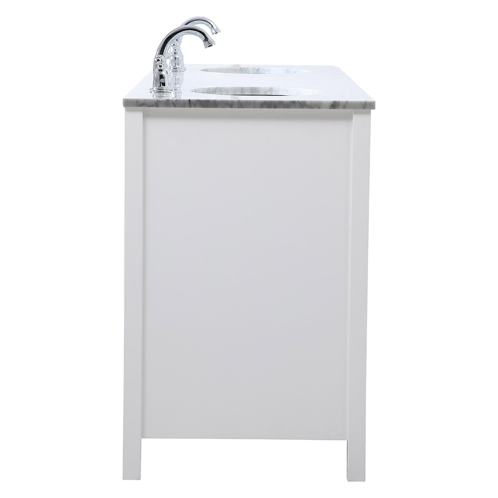 Elegant Bathroom Vanity - White, L 72" (VF18972DWH)