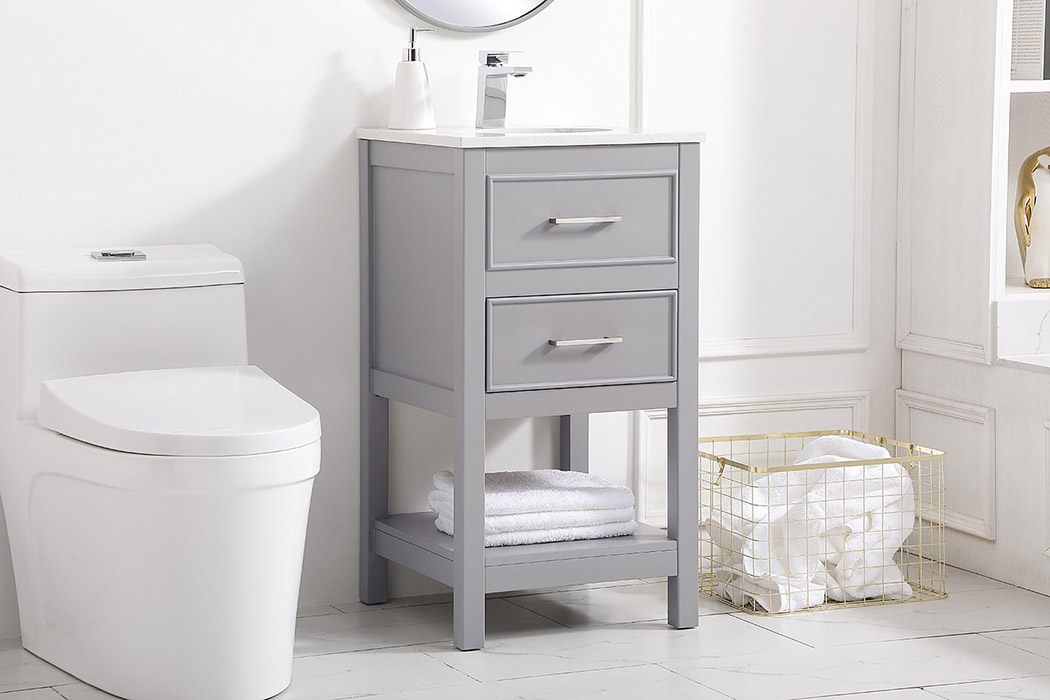 Elegant Bathroom Vanity - Gray, L 18" (VF19018GR)