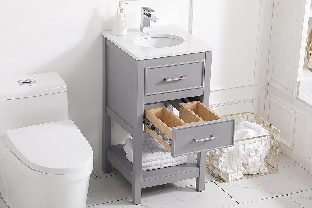 Elegant Bathroom Vanity - Gray, L 18" (VF19018GR)