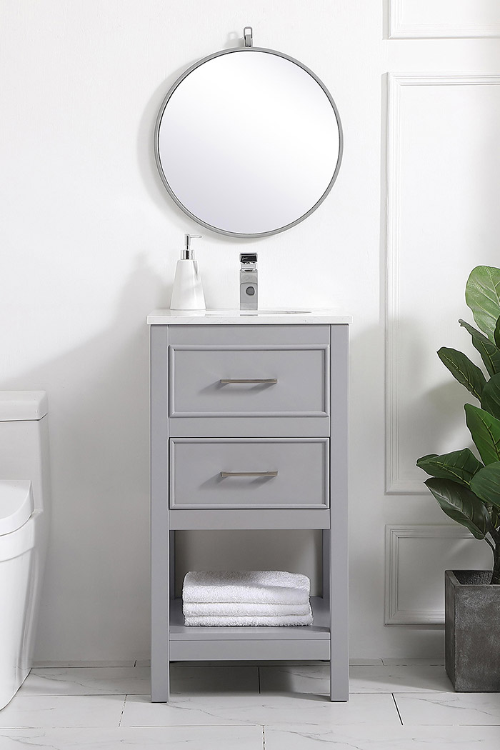 Elegant Bathroom Vanity - Gray, L 18" (VF19018GR)