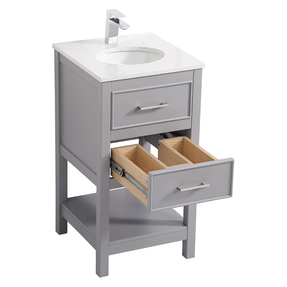 Elegant Bathroom Vanity - Gray, L 18" (VF19018GR)