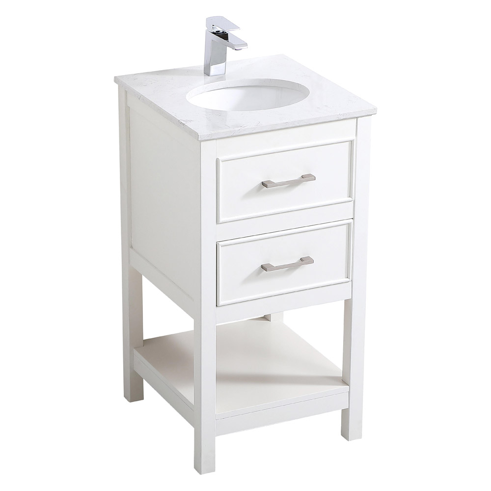 Elegant Bathroom Vanity - White, L 18" (VF19018WH)