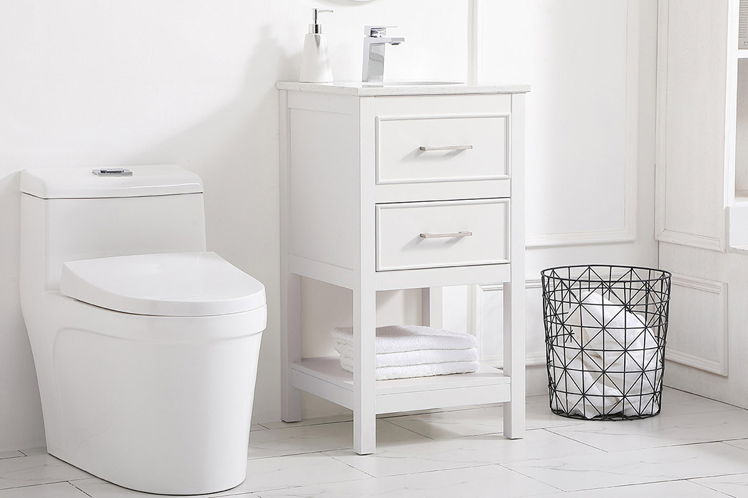 Elegant Bathroom Vanity - White, L 18" (VF19018WH)