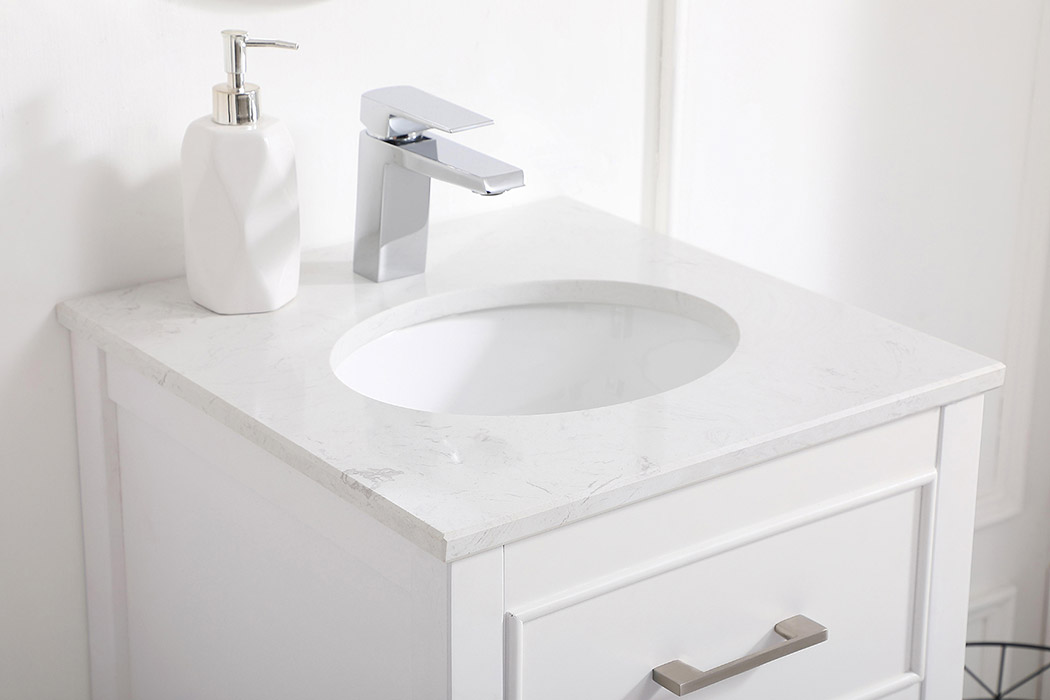 Elegant Bathroom Vanity - White, L 18" (VF19018WH)