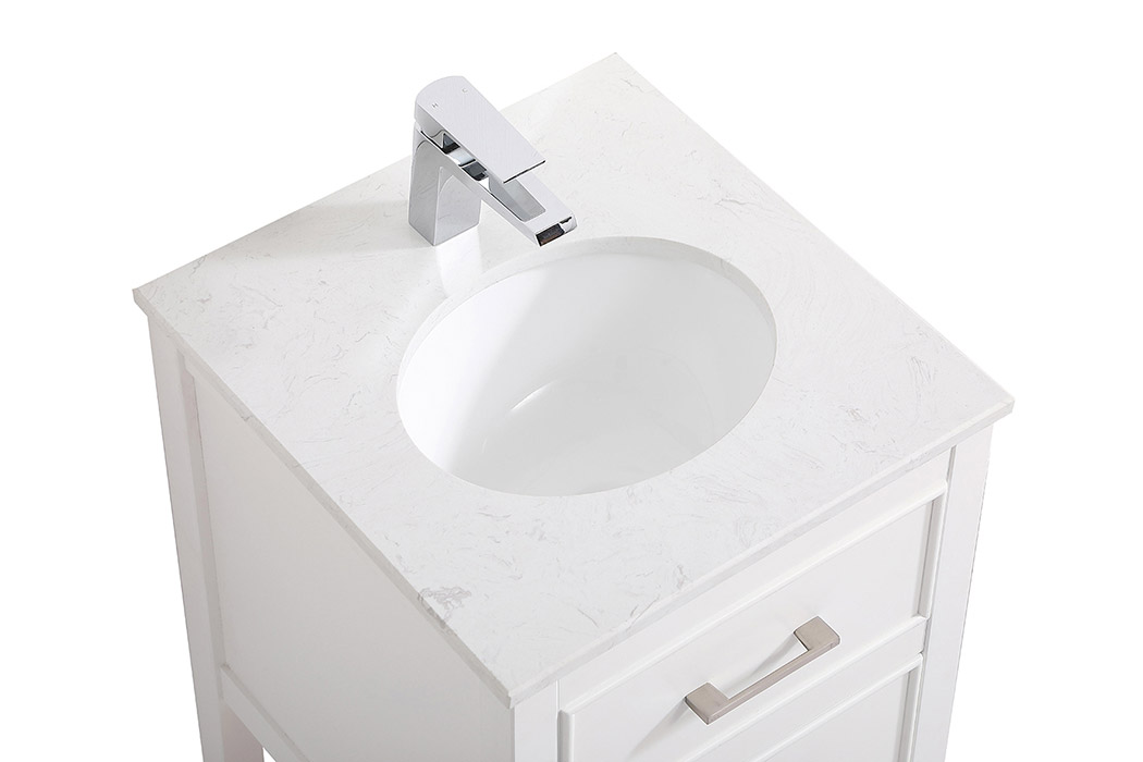 Elegant Bathroom Vanity - White, L 18" (VF19018WH)