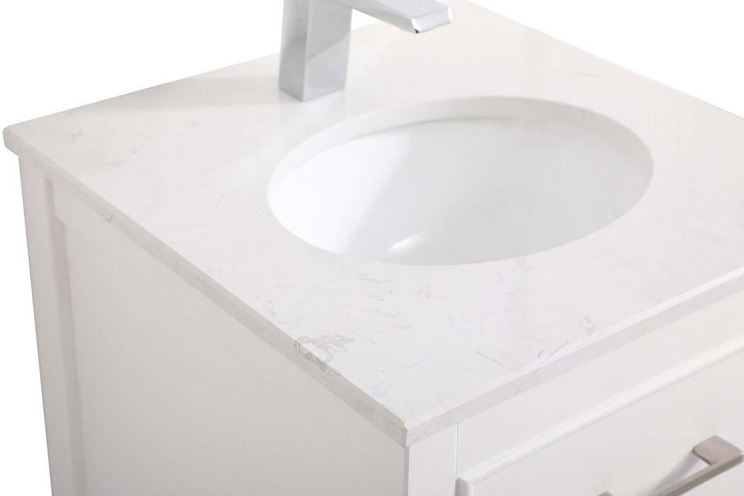 Elegant Bathroom Vanity - White, L 18" (VF19018WH)