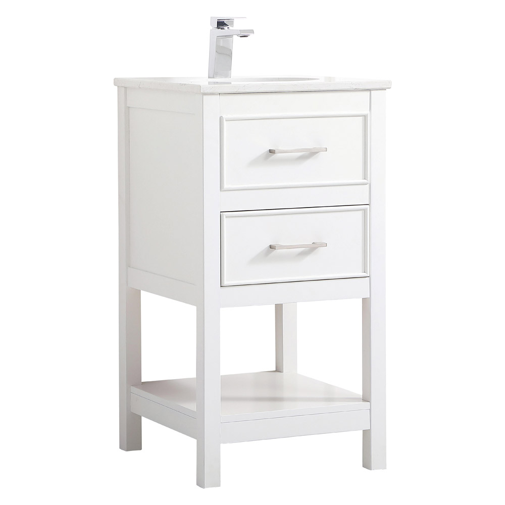 Elegant Bathroom Vanity - White, L 18" (VF19018WH)