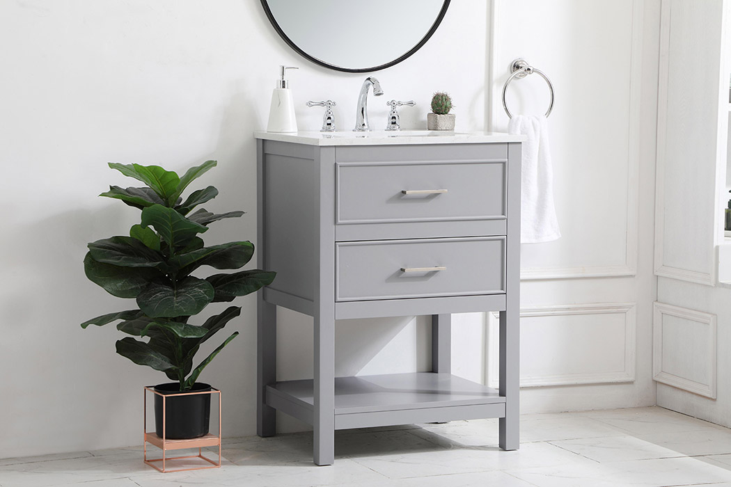 Elegant Bathroom Vanity - Gray, L 24" (VF19024GR)