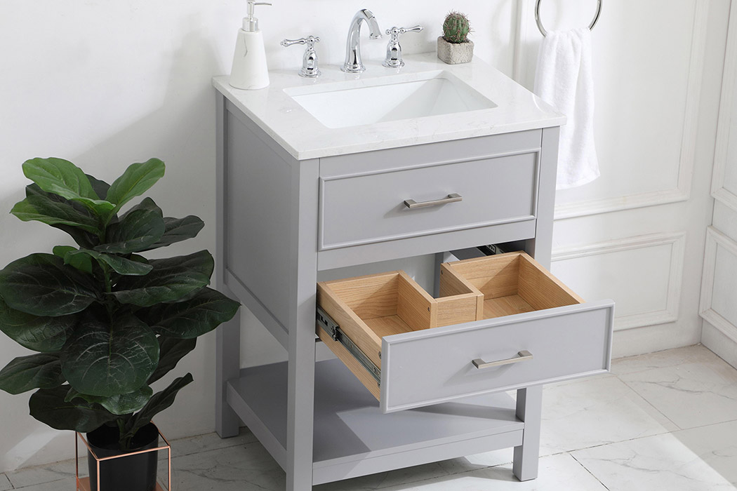 Elegant Bathroom Vanity - Gray, L 24" (VF19024GR)