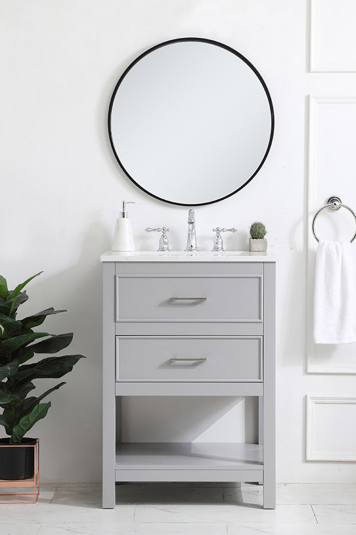 Elegant Bathroom Vanity - Gray, L 24" (VF19024GR)