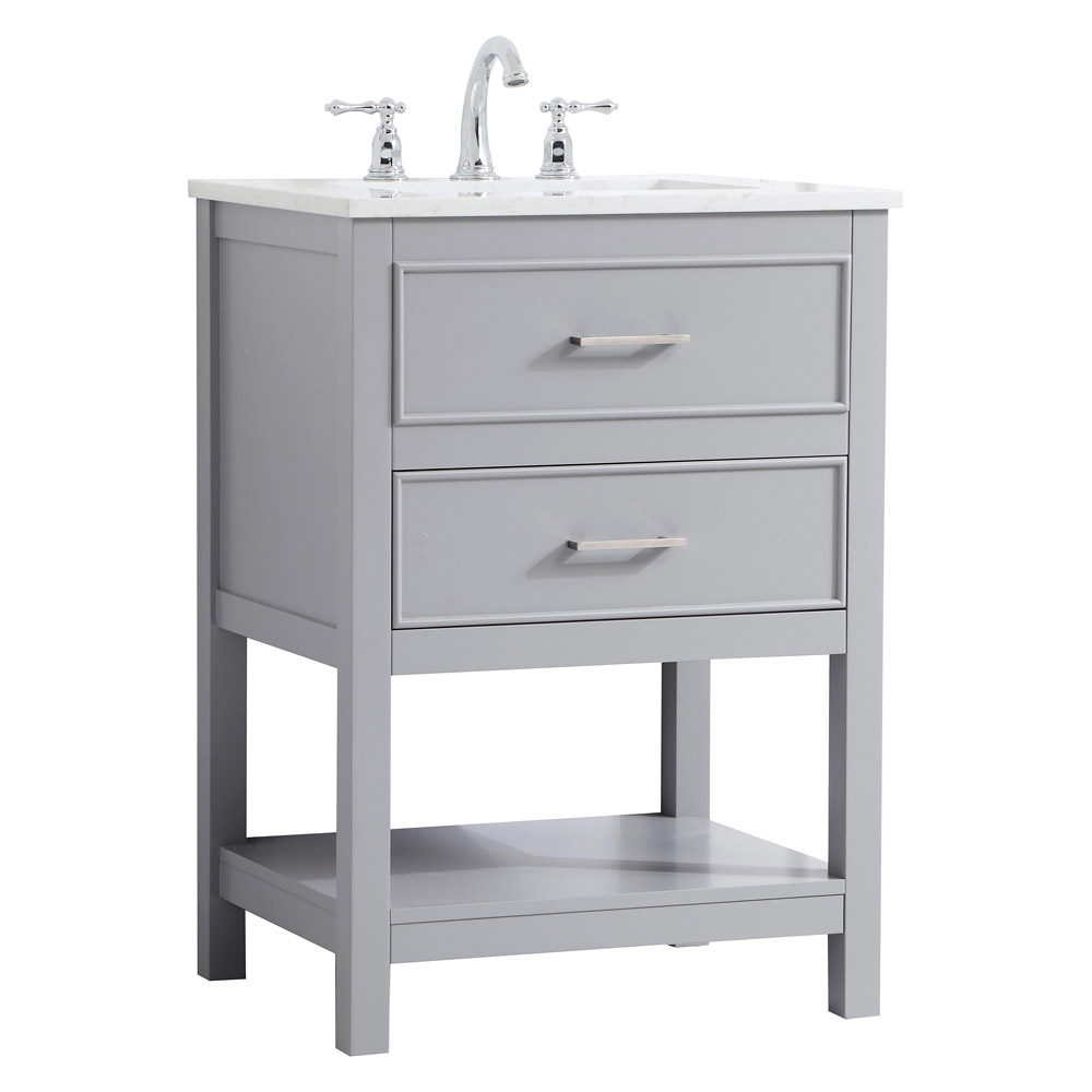 Elegant Bathroom Vanity - Gray, L 24" (VF19024GR)