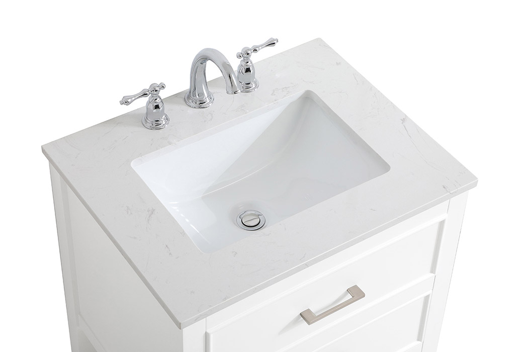 Elegant Bathroom Vanity - White, L 24" (VF19024WH)