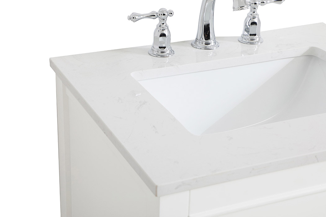 Elegant Bathroom Vanity - White, L 24" (VF19024WH)