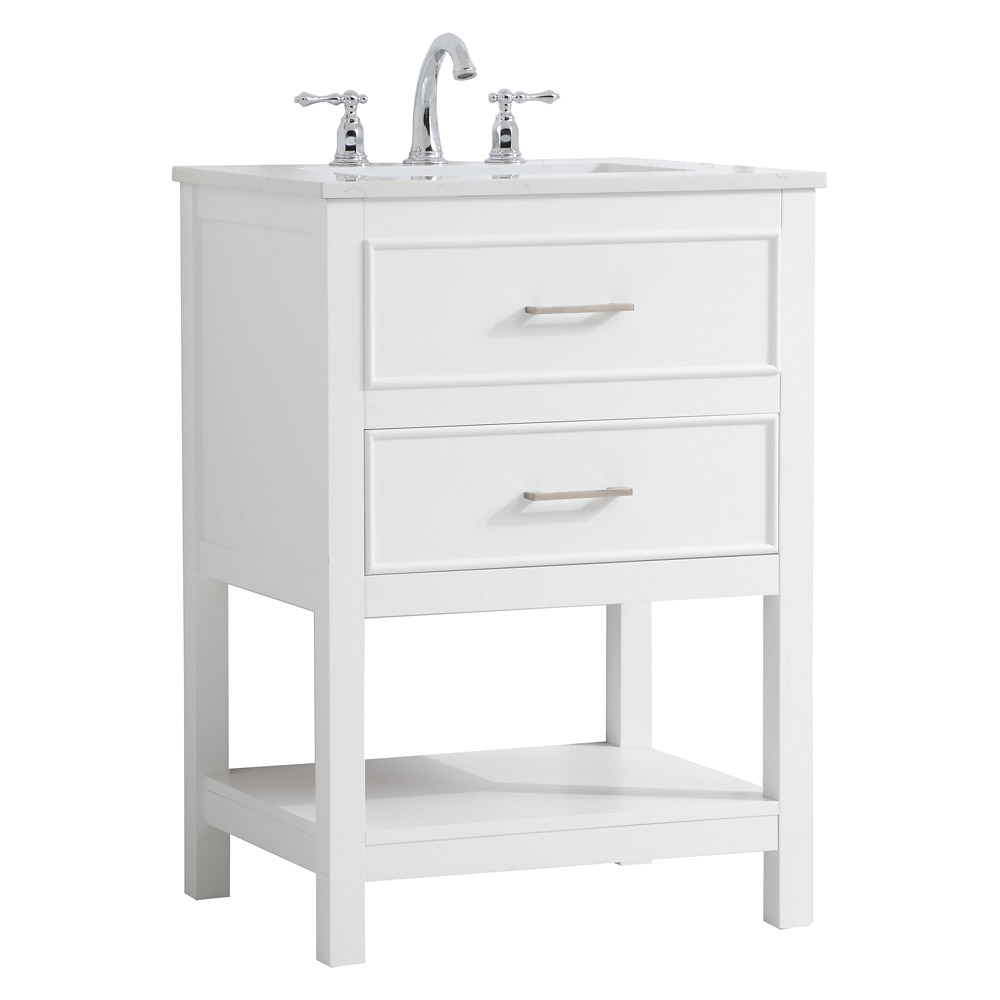 Elegant Bathroom Vanity - White, L 24" (VF19024WH)