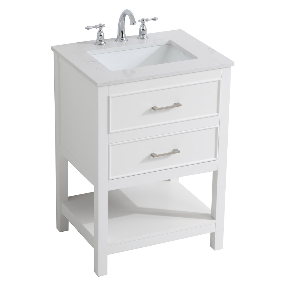 Elegant Bathroom Vanity - White, L 24" (VF19024WH)