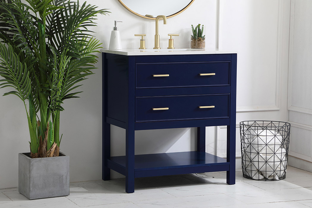 Elegant Bathroom Vanity - Blue (VF19030BL)