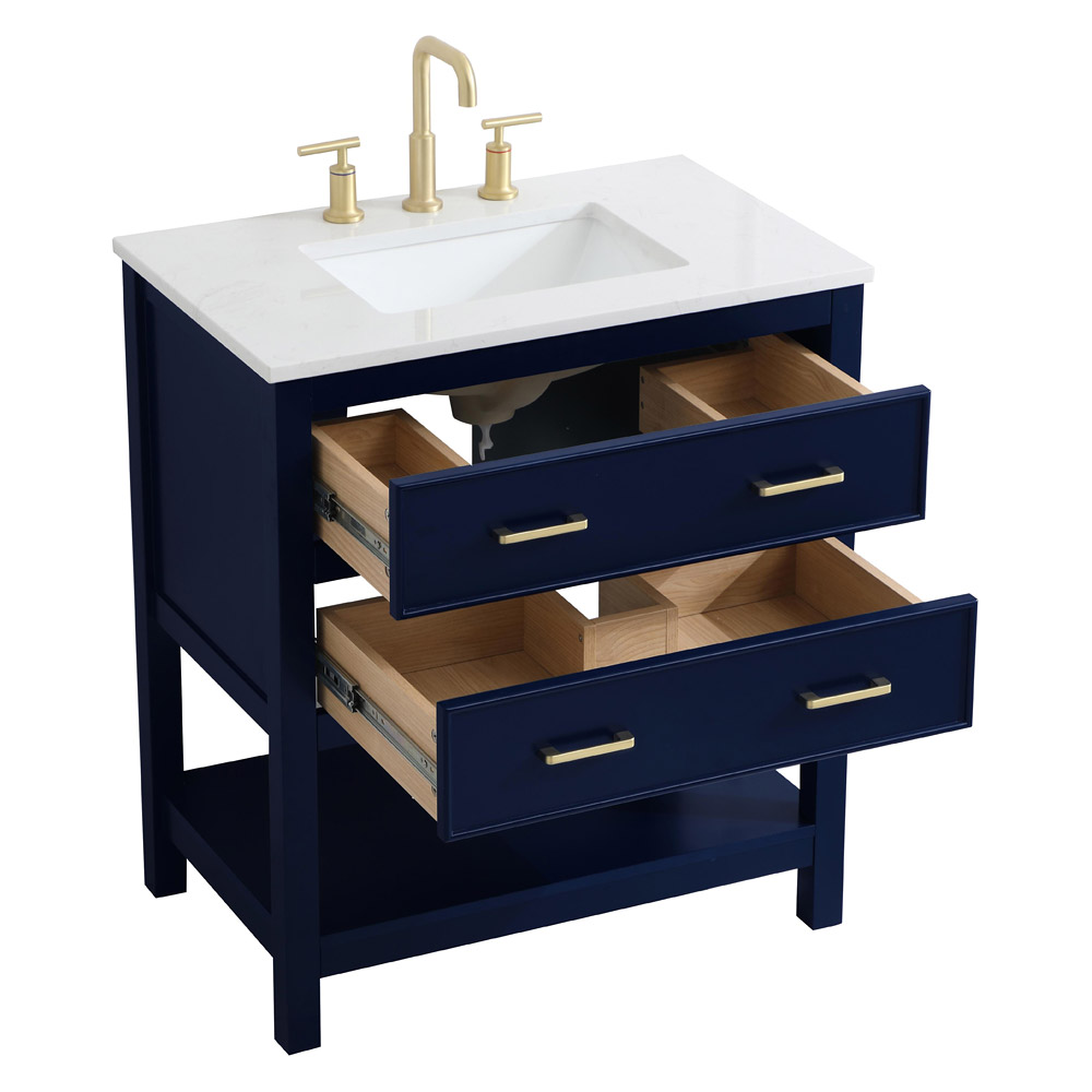 Elegant Bathroom Vanity - Blue (VF19030BL)