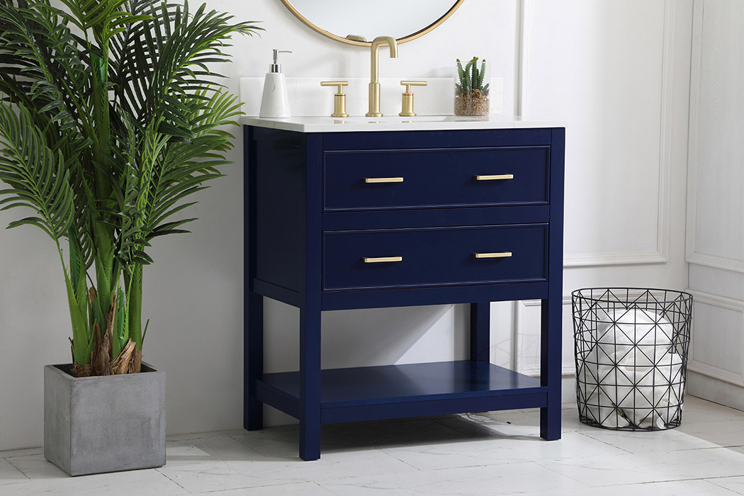 Elegant Bathroom Vanity - Blue (VF19030BL-BS)