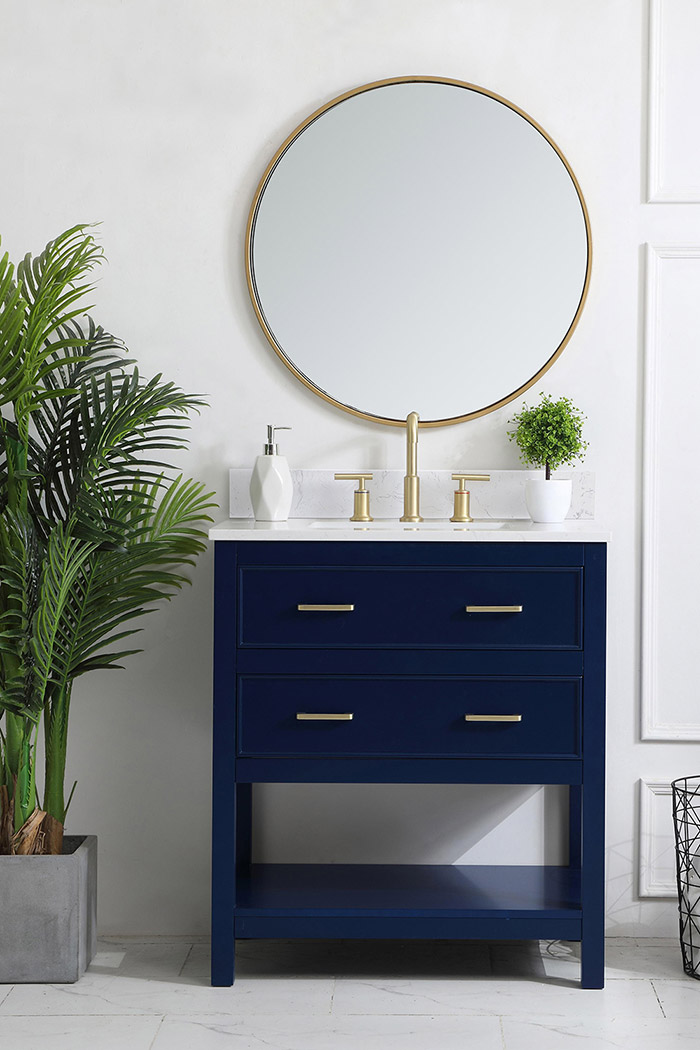 Elegant Bathroom Vanity - Blue (VF19030BL-BS)