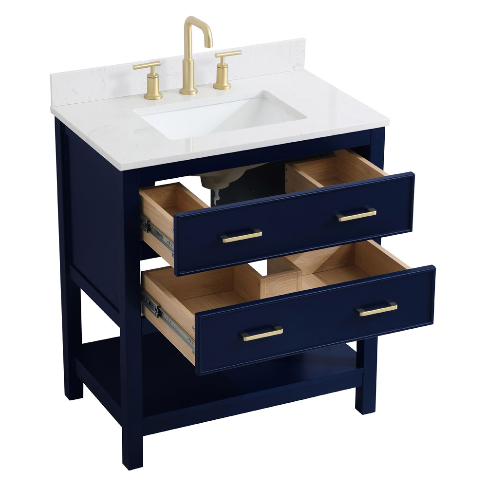 Elegant Bathroom Vanity - Blue (VF19030BL-BS)