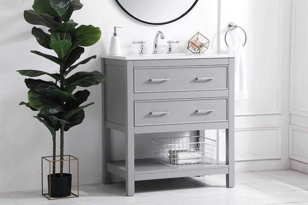 Elegant Bathroom Vanity - Gray (VF19030GR)