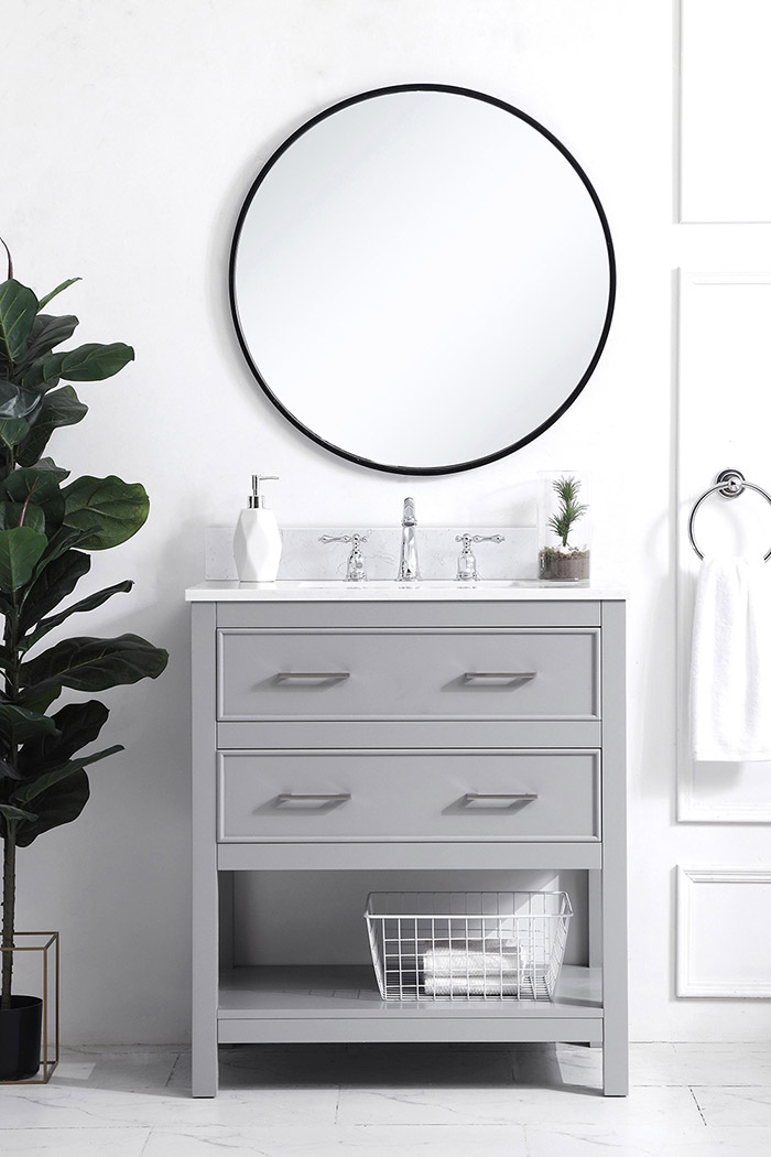 Elegant Bathroom Vanity - Gray (VF19030GR-BS)