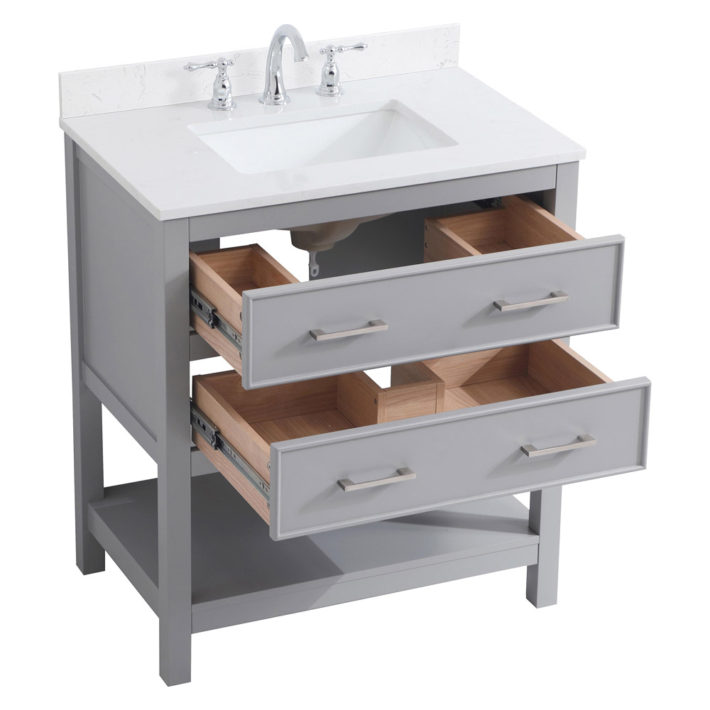 Elegant Bathroom Vanity - Gray (VF19030GR-BS)