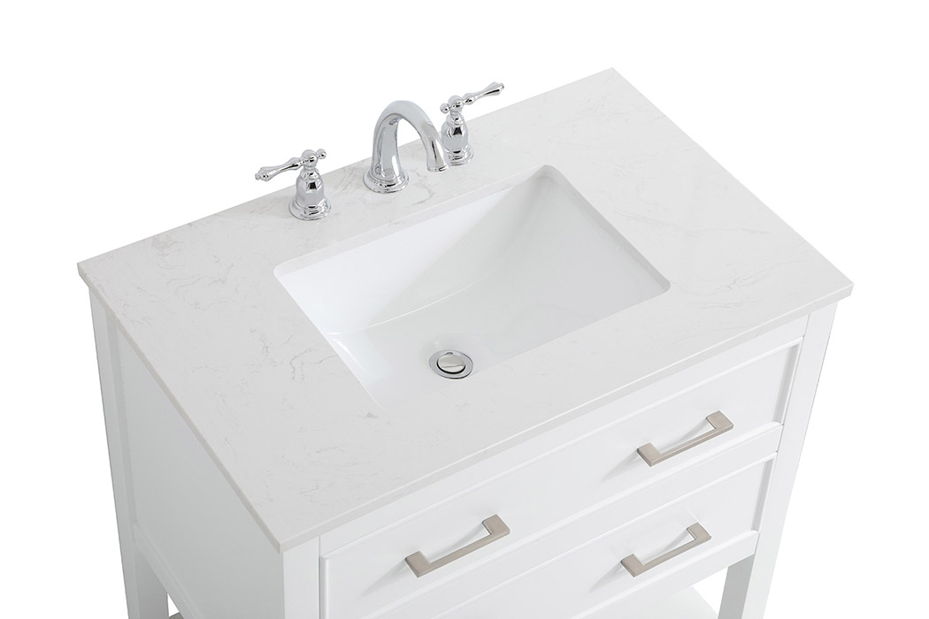 Elegant Bathroom Vanity - White (VF19030WH)