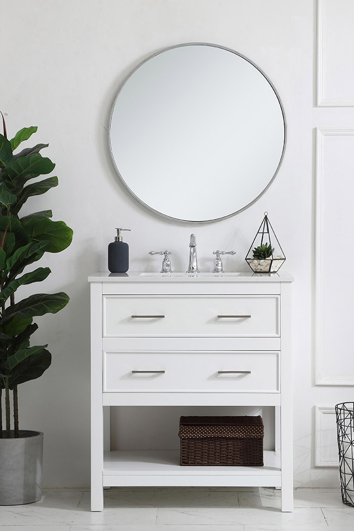 Elegant Bathroom Vanity - White (VF19030WH)