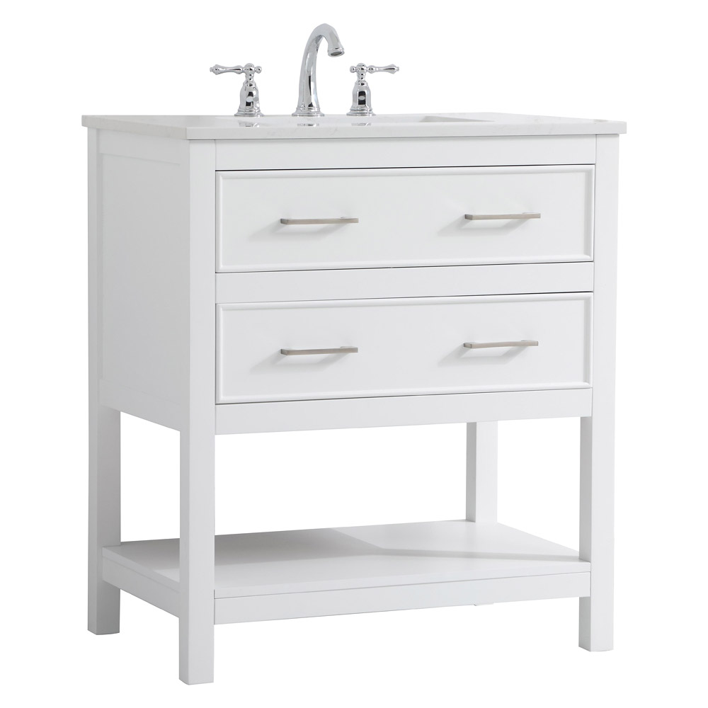 Elegant Bathroom Vanity - White (VF19030WH)