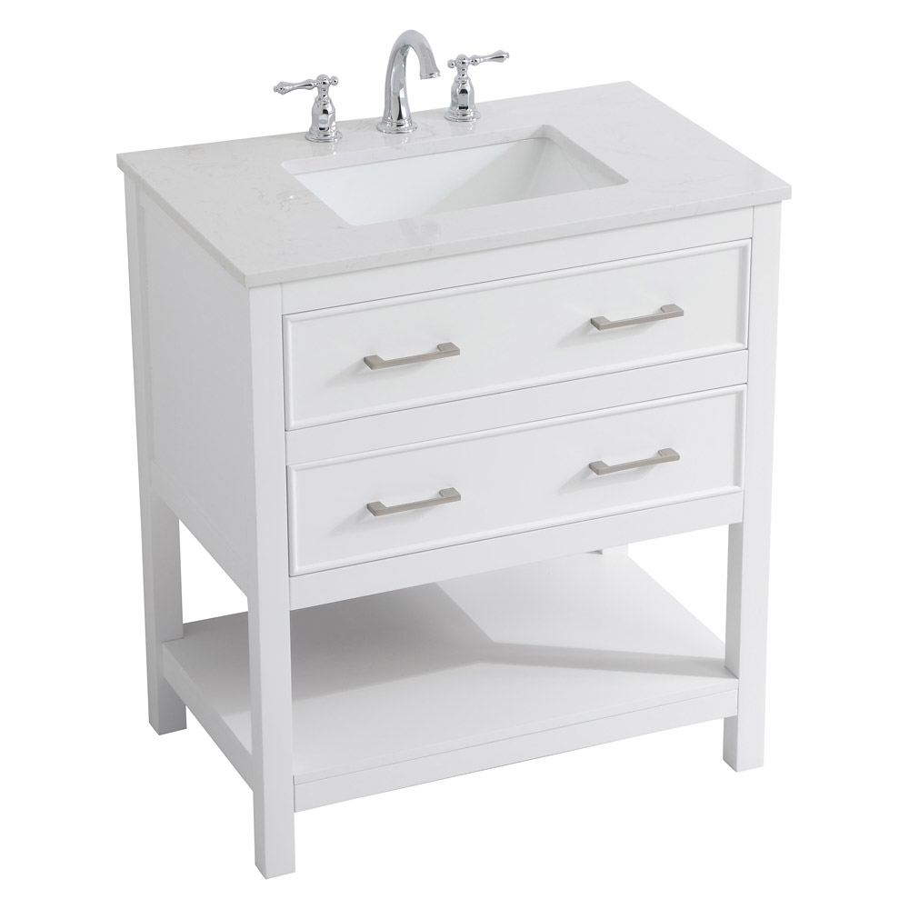 Elegant Bathroom Vanity - White (VF19030WH)